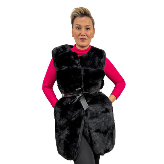 Vestă de blană neagră - k2