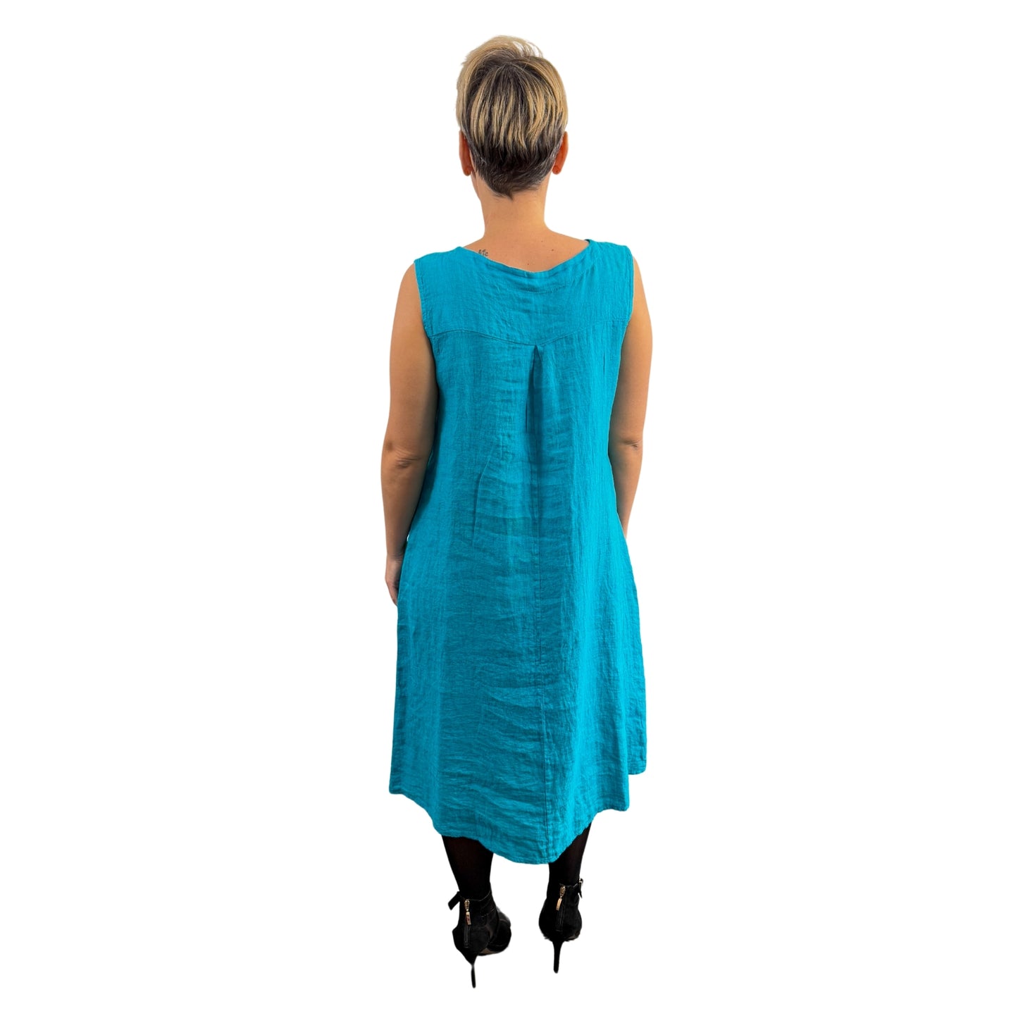 Rochie turcoaz de in cu mărgea -k1