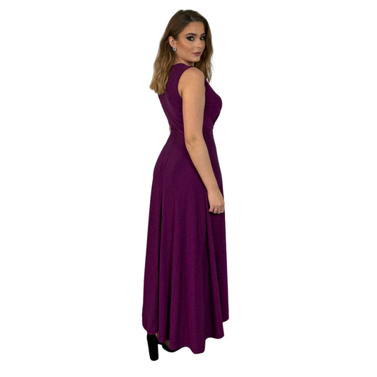 Rochie roz lungă cu sclipici -k1