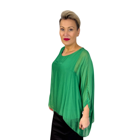 Bluză verde de mătase  -k1