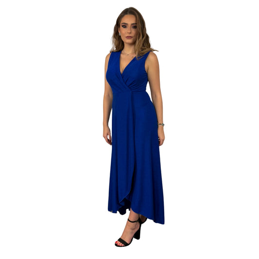 Rochie lungă albastră cu sclipici -k1