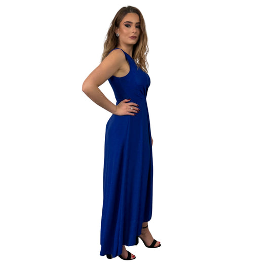 Rochie lungă albastră cu sclipici -k1