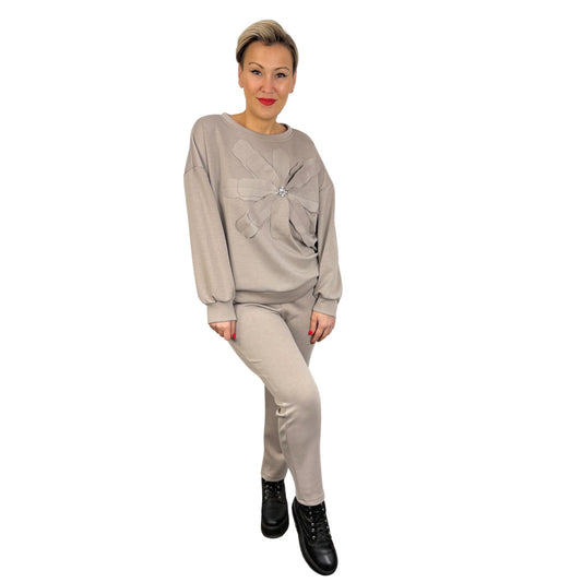 Trening bej cu floare 3D -k2