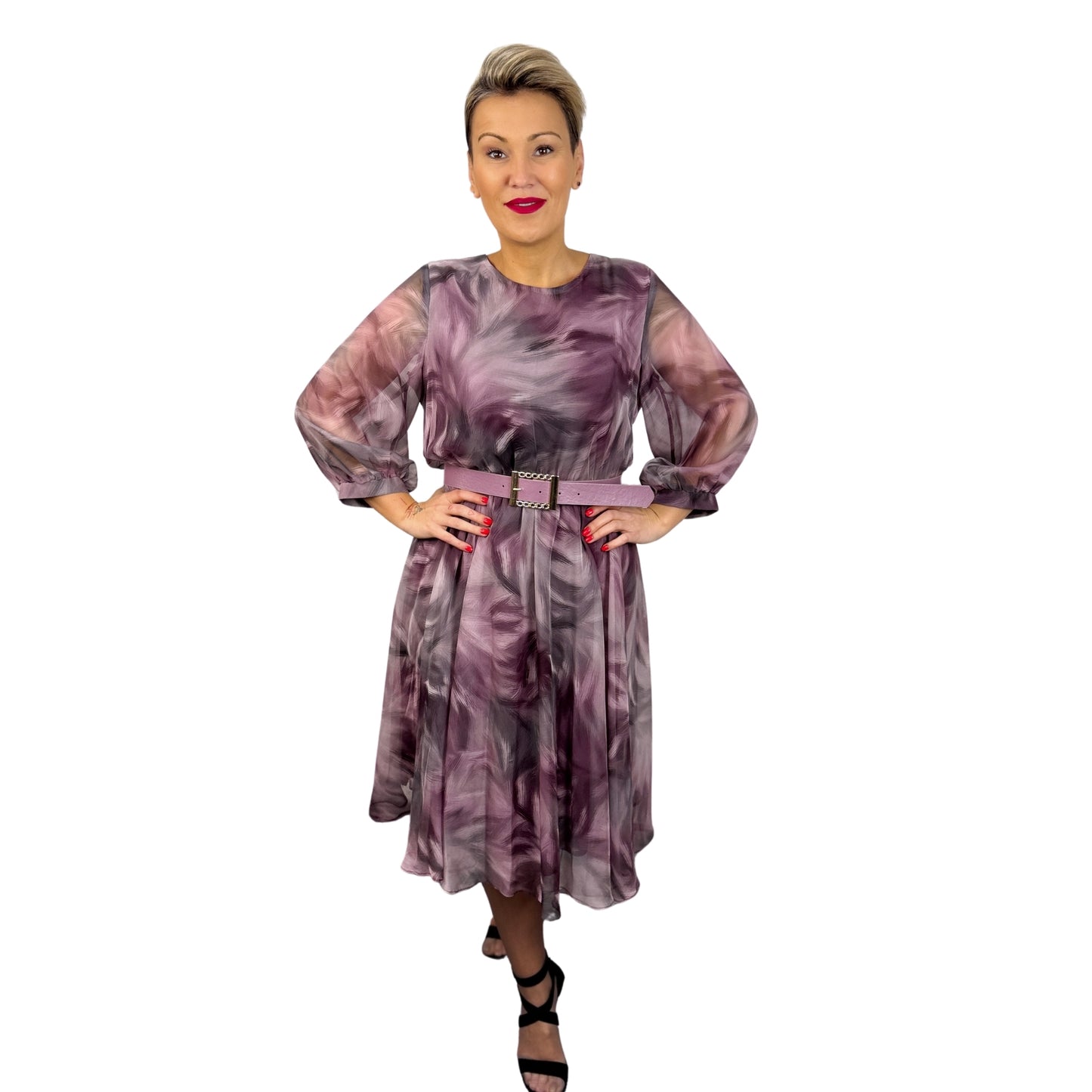 Rochie mov de voal -k1