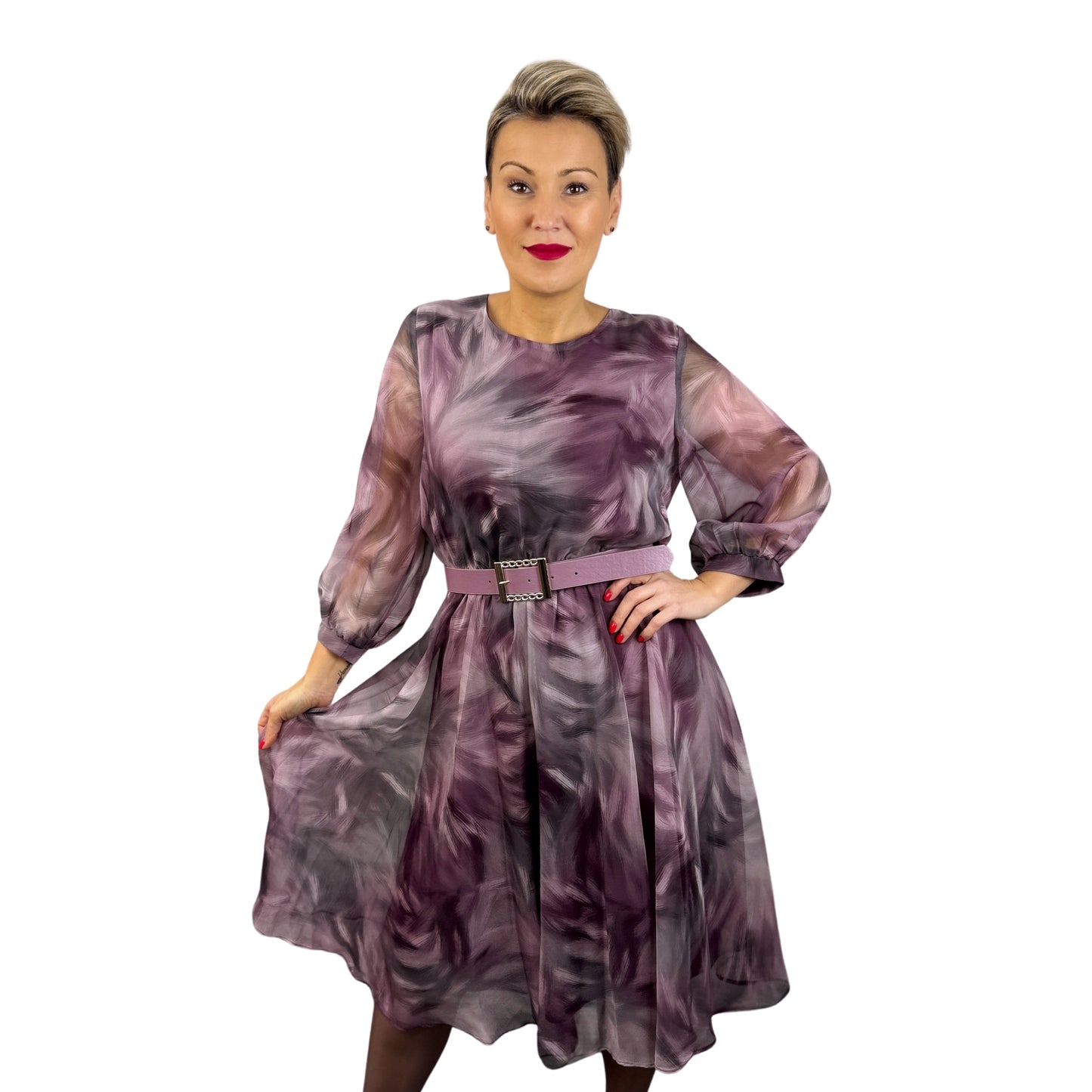Rochie mov de voal -k1