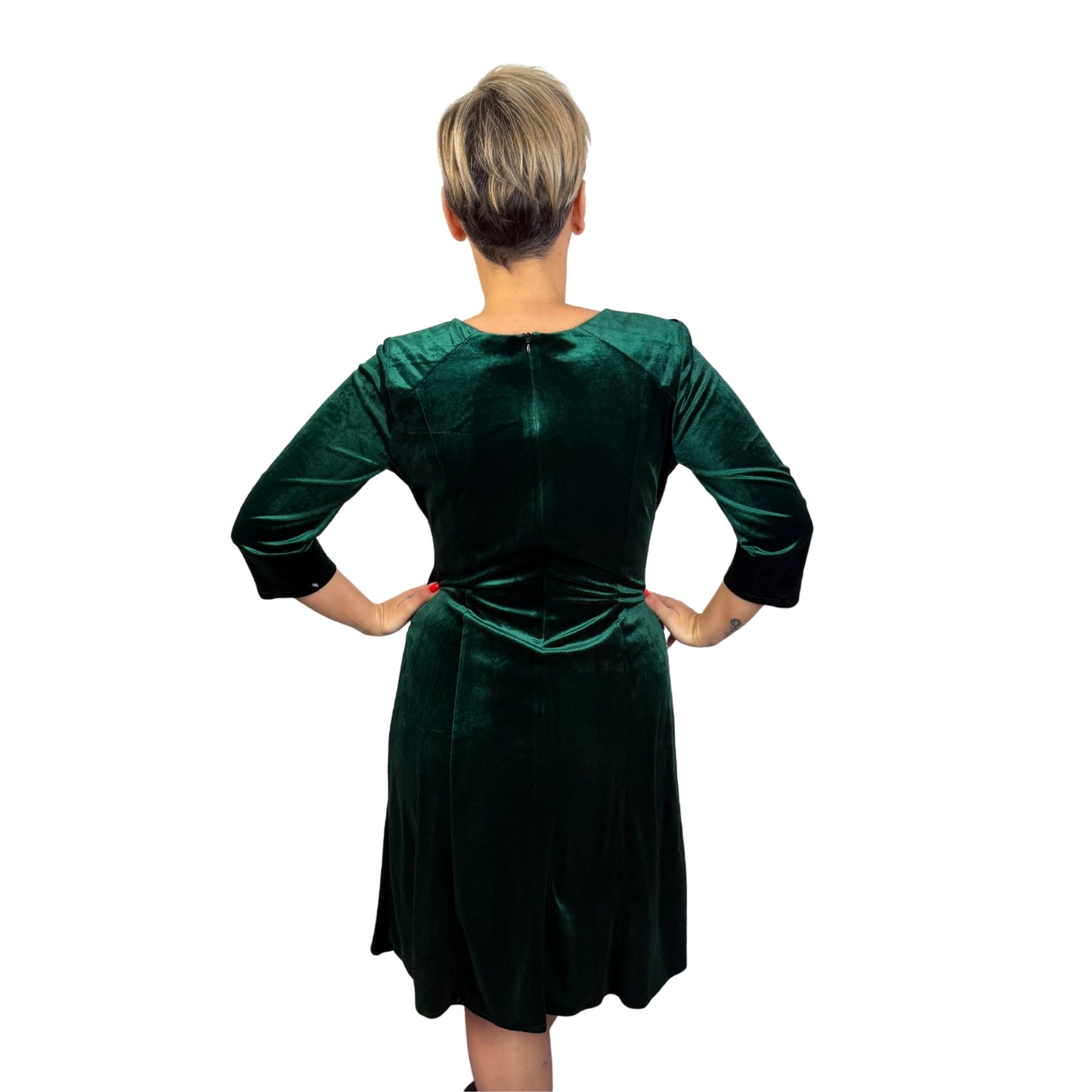 Rochie verde de catifea -k1