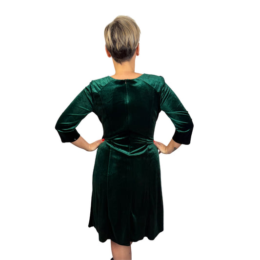 Rochie verde de catifea -k1