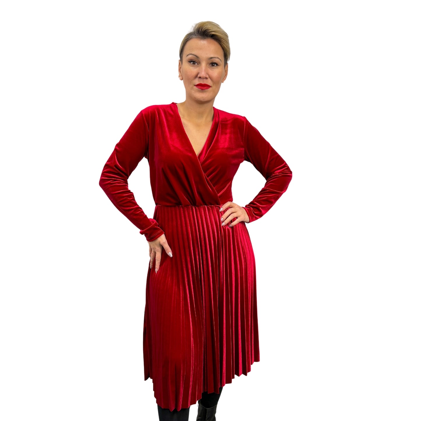 Rochie roșie de catifea - k1