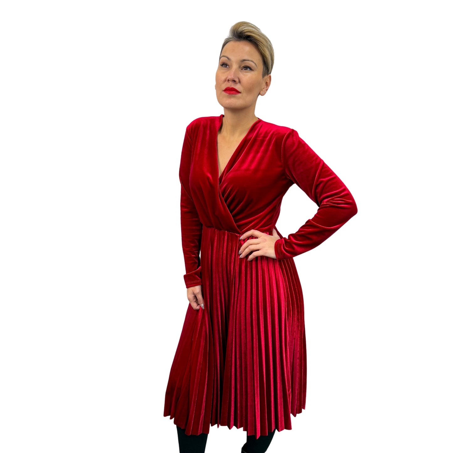 Rochie roșie de catifea - k1