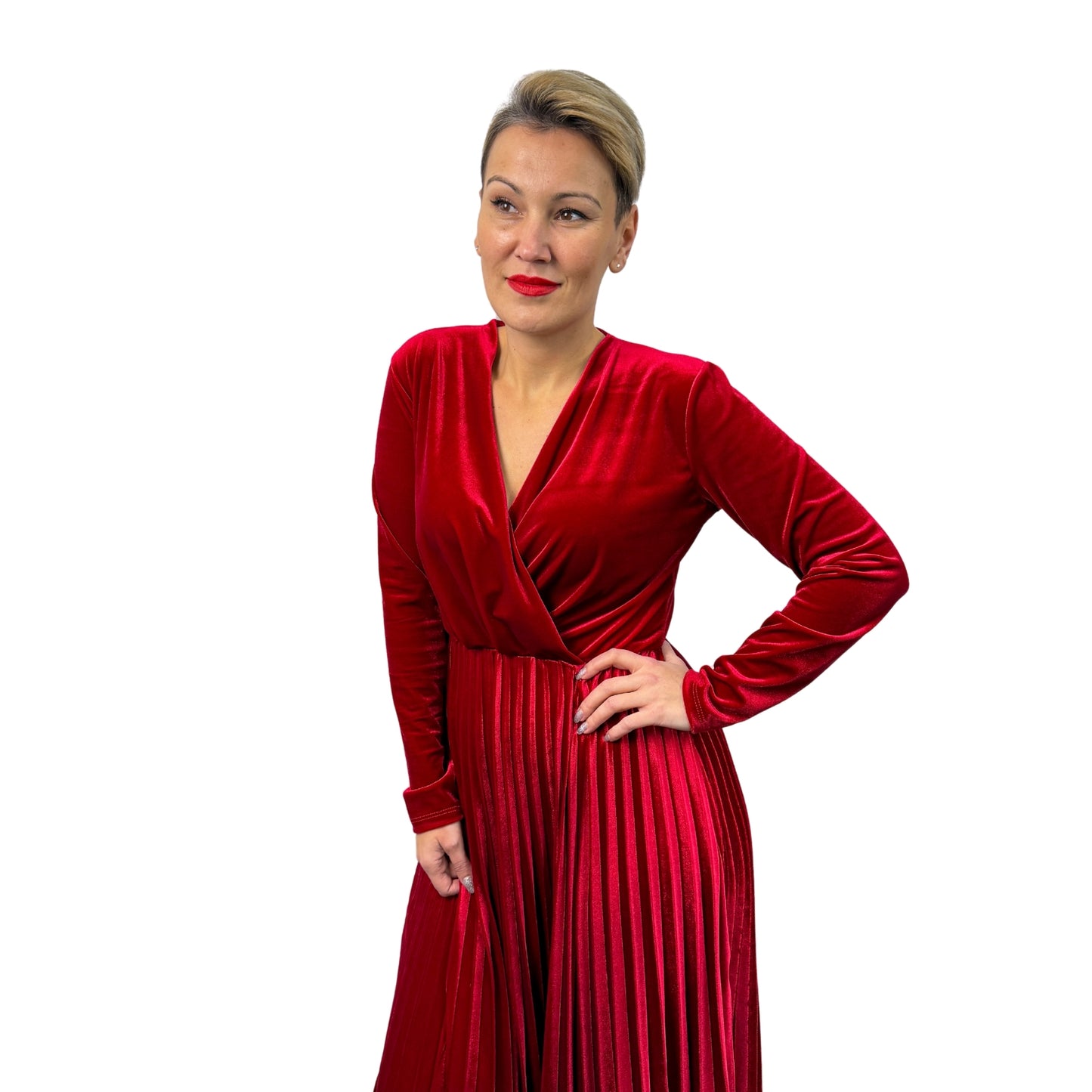 Rochie roșie de catifea - k1